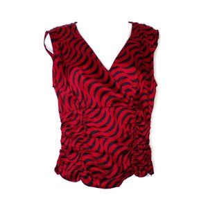 Juliana Collezione Women's Sleeveless Silk Top Size 6 Ruched Waist 2622